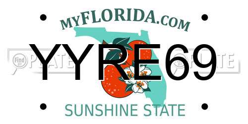 YYRE69 Florida License Plate