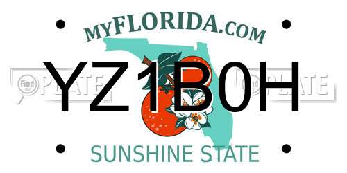 YZ1B0H Florida License Plate