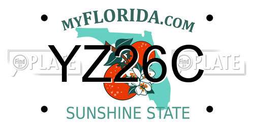 YZ26C Florida License Plate