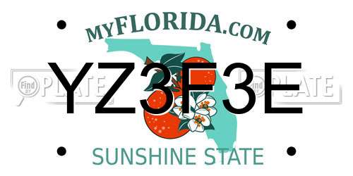 YZ3F3E Florida License Plate
