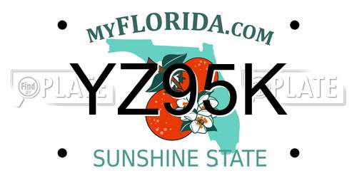 YZ95K Florida License Plate