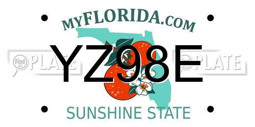 YZ98E Florida License Plate
