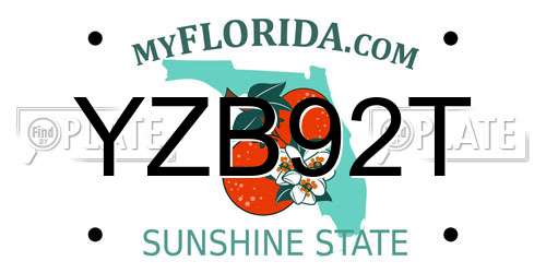 YZB92T Florida License Plate