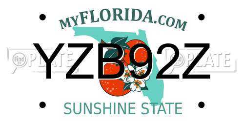 YZB92Z Florida License Plate