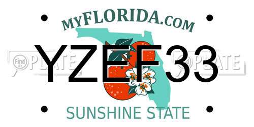 YZEF33 Florida License Plate