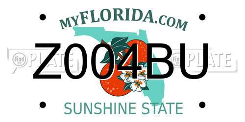 Z004BU Florida License Plate