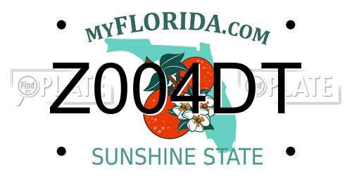 Z004DT Florida License Plate