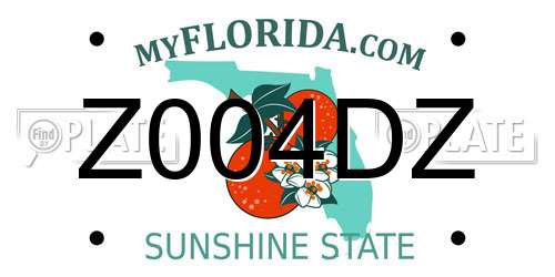 Z004DZ Florida License Plate