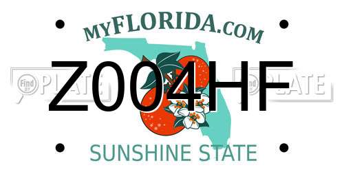 Z004HF Florida License Plate