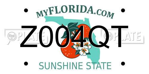 Z004QT Florida License Plate