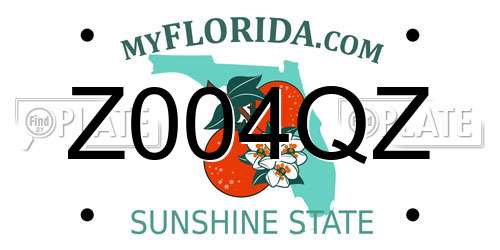 Z004QZ Florida License Plate