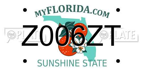 Z006ZT Florida License Plate