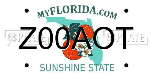 Z00AOT Florida License Plate