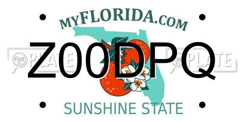 Z00DPQ Florida License Plate