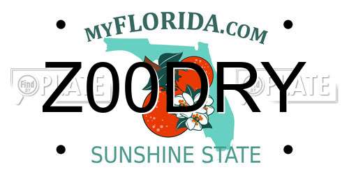 Z00DRY Florida License Plate