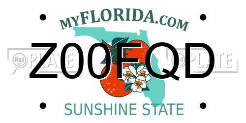 Z00FQD Florida License Plate