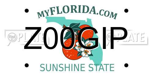 Z00GIP Florida License Plate
