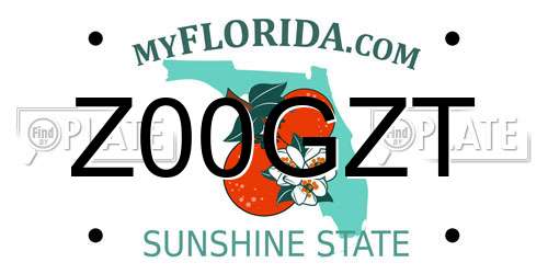 Z00GZT Florida License Plate