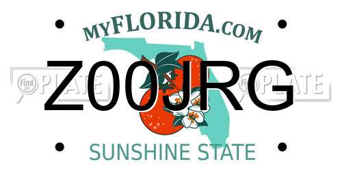 Z00JRG Florida License Plate