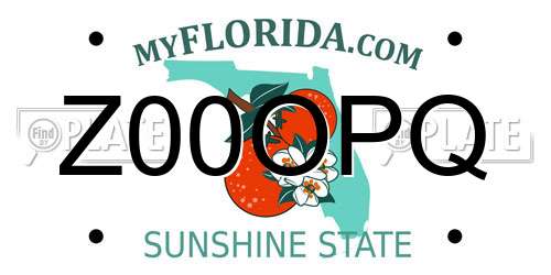 Z00OPQ Florida License Plate