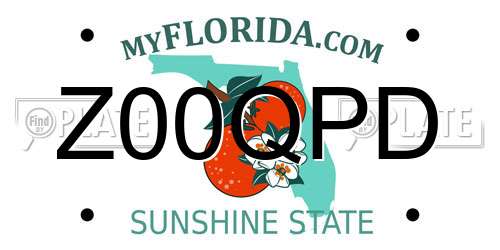 Z00QPD Florida License Plate