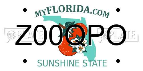 Z00QPO Florida License Plate