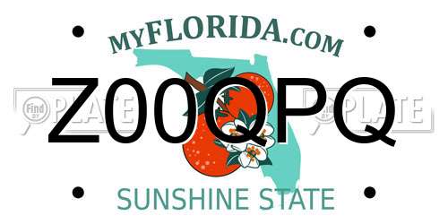 Z00QPQ Florida License Plate
