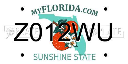 Z012WU Florida License Plate