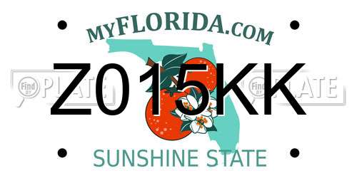 Z015KK Florida License Plate