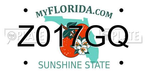 Z017GQ Florida License Plate