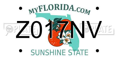 Z017NV Florida License Plate