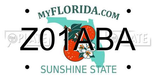 Z01ABA Florida License Plate