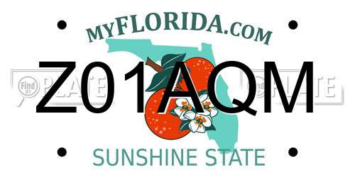 Z01AQM Florida License Plate
