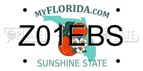 Z01EBS Florida License Plate