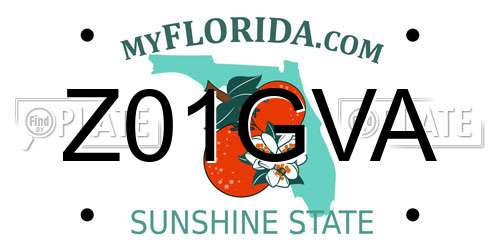 Z01GVA Florida License Plate