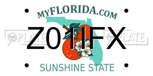 Z01IFX Florida License Plate