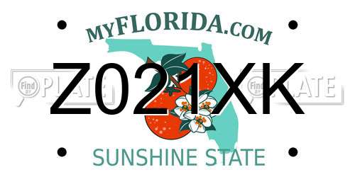 Z021XK Florida License Plate