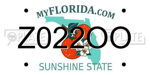 Z022OO Florida License Plate
