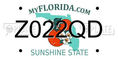 Z022QD Florida License Plate