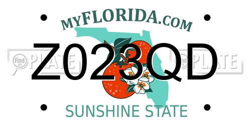 Z023QD Florida License Plate
