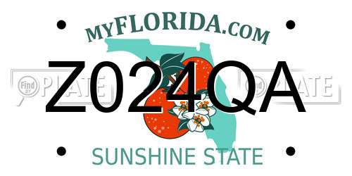 Z024QA Florida License Plate