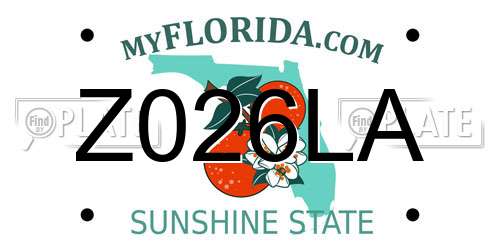 Z026LA Florida License Plate