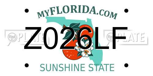 Z026LF Florida License Plate
