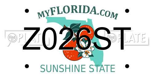 Z026ST Florida License Plate