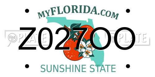 Z027OO Florida License Plate