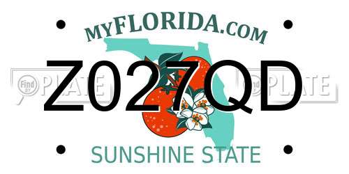 Z027QD Florida License Plate