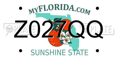 Z027QQ Florida License Plate