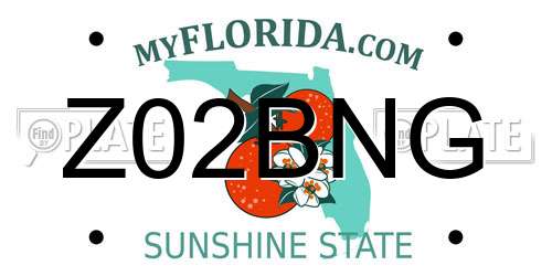 Z02BNG Florida License Plate