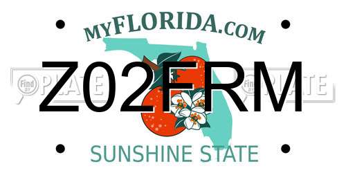 Z02FRM Florida License Plate