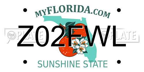 Z02FWL Florida License Plate